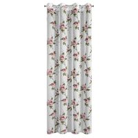 Zasłona gotowa RUTH 135x250 biała róż kwiaty przelotki