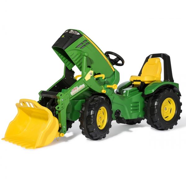 RollyX-Trac Premium John Deere Traktor na Pedały Łyżka Ciche Koła 3-10 Lat do 50kg Rolly Toys - Zielony zdjęcie 5