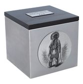 Urna na prochy z postacią indianina Tabliczka / Tak