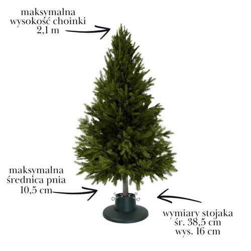 Stojak na choinkę – zielony, pojemnik na wodę, do drzewka do 2,1 m H5110GR na Arena.pl