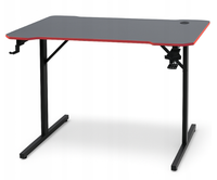 Biurko gamingowe 120x70 cm BG100 czarno-czerwone z uchwytem