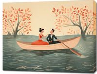 Obraz 90x70cm Romantyczna Eskapada po Rzece