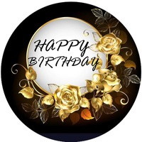 Opłatek na tort Happy Birthday Kwiaty Róże Urodziny 18 30 40 50 Okazjonalny