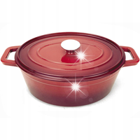 GARNEK ŻELIWNY EMALIOWANY 3.4 L CZERWONY - HENDI 626832