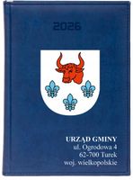 KALENDARZ A5 2026 DZIENNY książkowy z nadrukiem uv dla urzędu gminy