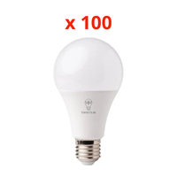 zestaw 100 sztuk żarówek led a60 e27 15w - barwa biała ciepła