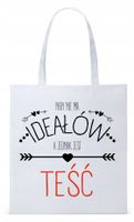 Dla Teścia Taty Prezent Torba Eco Biała Shopper Z Nadrukiem Ze Zdjęciem