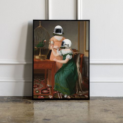 Plakat kosmos pop art 21x30 cm w czarnej ramie na Arena.pl