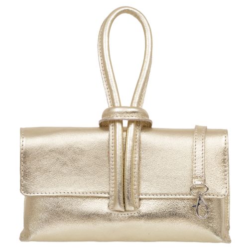 VERA PELLE torebka damska skórzana listonoszka z paskiem V682 złota na Arena.pl