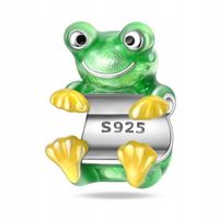 Zawieszka SREBRO 925 Charms Koralik Żabka
