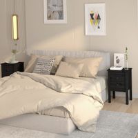 Szafki nocne, 2 szt., czarny, 40x35x61,5cm, lite drewno sosnowe