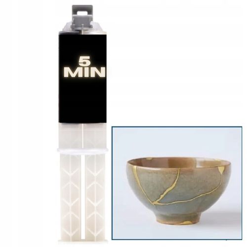 ZESTAW DO TECHNIKI KINTSUGI NAPRAWA CERAMIKI ZESTAW DIY KLEJ ZŁOTY 5min na Arena.pl