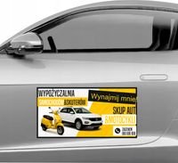 Magnes na samochód reklama magnetyczna 60x30 cm WYPOŻYCZALNIA SAMOCHODÓW
