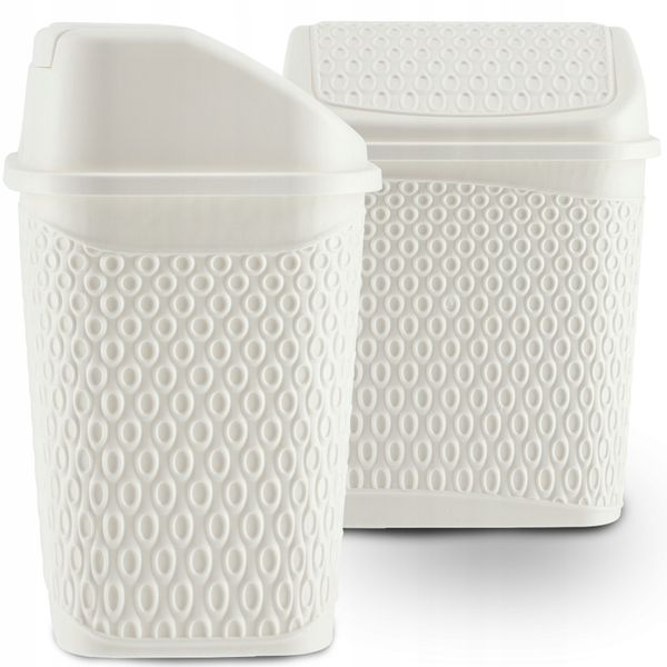 KADAX Kosz Na Śmieci Łazienkowy Biały 6,2L Uchylny Pojemnik zdjęcie 4