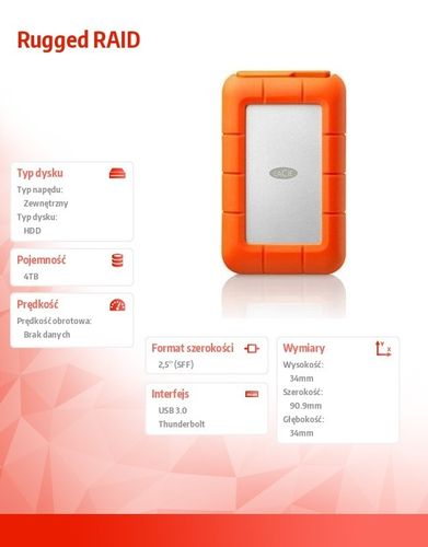 LaCie Rugged RAID 4TB 2,5" STFA4000400 na Arena.pl
