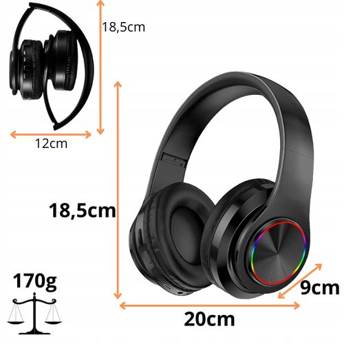 Słuchawki bezprzewodowe nauszne Arsa Go B39 Bluetooth czarne na Arena.pl