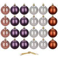 Bombki choinkowe 24 szt. zestaw dekoracji świątecznych 6,5 cm nietłukące