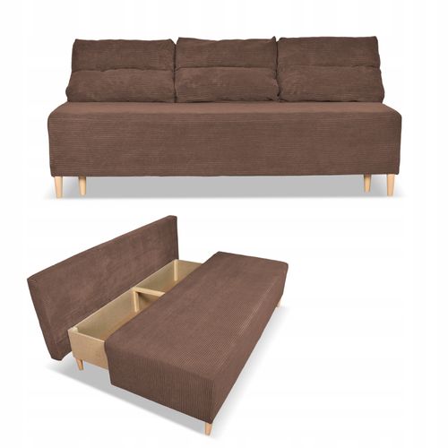 Kanapa sofa KIMO funkcja spania pojemnik Family Meble Anafi brąz sztruks na Arena.pl