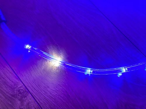 Wąż Świetlny LED Flash Niebieski + Biały Zimny 50m IP44 Okrągły Zewnętrzny na Arena.pl