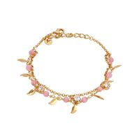 bransoletka listki różowe koraliki (b21/ten/03au)