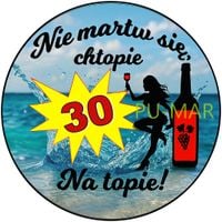 Opłatek na tort Urodziny 18 30 40 Kobieta Postać Drink Whisky Tekst Gratis