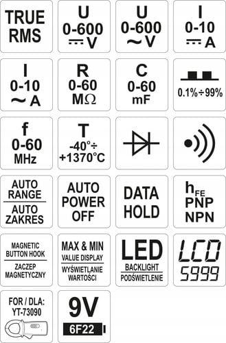 MIERNIK CYFROWY MULTIMETR TRUE LCD AUTOMATYCZNY na Arena.pl