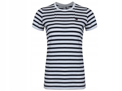Tommy Hilfiger - DAMSKI T-SHIRT KOSZULKA TH10109-001 bluzka w paski na Arena.pl