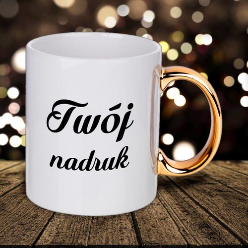 Kubek z uszkiem GOLD z Twoim nadrukiem na Arena.pl
