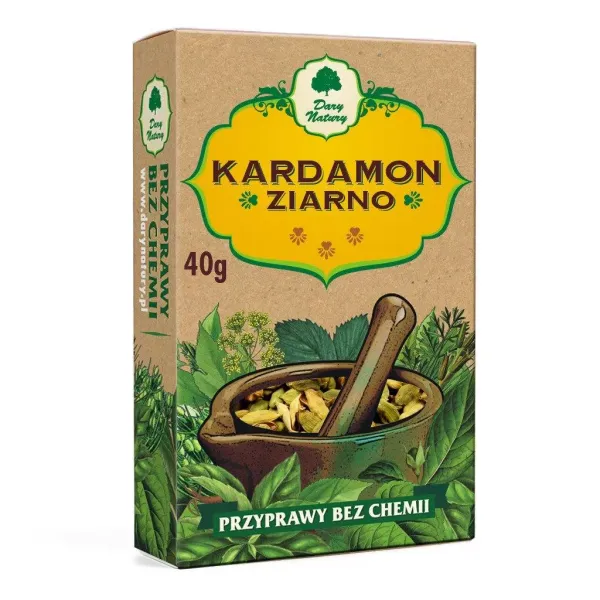 Kardamon Ziarno 40 g - Dary Natury zdjęcie 1
