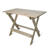 Stół Ogrodowy Drewniany Rozkładany Nowoczesny Na Grilla 105cm Jasny Siwy