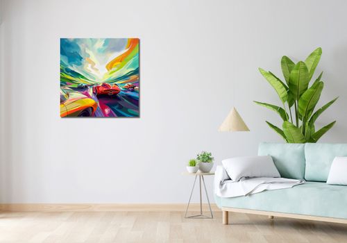 Obraz 70x70cm Wyścig Przy Barwach na Arena.pl