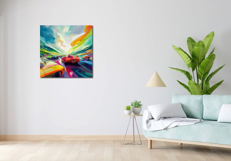 Obraz 70x70cm Wyścig Przy Barwach zdjęcie 2