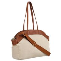 duża torba damska wykonana ze skóry naturalnej i włókna poliamidowego