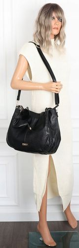 Torebka Damska Shopperka włoska marka CHARRO Pojemna A4 Torba CH6626 Czarna na Arena.pl