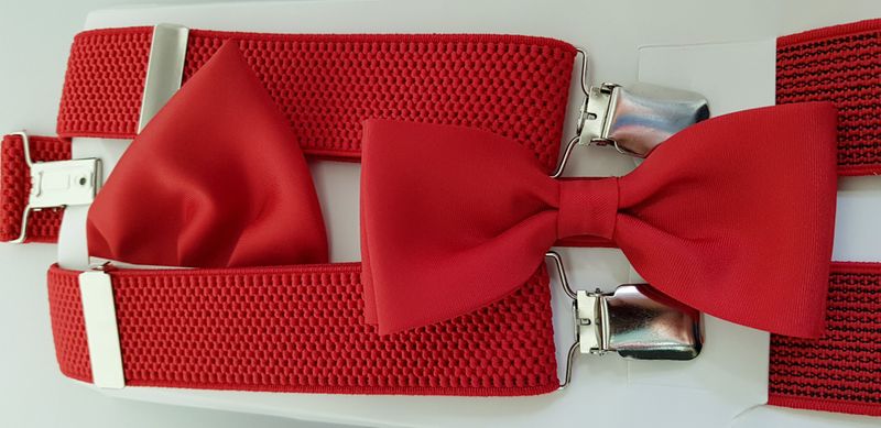 KOMPLET CZERWONE SZELKI Z MUCHĄ MUSZKĄ I POSZETKĄ zdjęcie 4