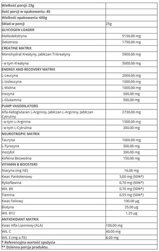 TREC odżywka NITROBOLON ENERGIZER 600g POMPA STACK na Arena.pl