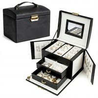SZKATUŁKA NA BIŻUTERIĘ KUFEREK ELEGANCKI ORGANIZER PUDEŁKO Z