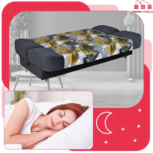 Kanapa sofa Sara Print Duo rozkładana wersalka spania bonell łóżko na Arena.pl