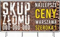 BANER REKLAMOWY oczkowany 200x100cm projekt w cenie SKUP ZŁOMU