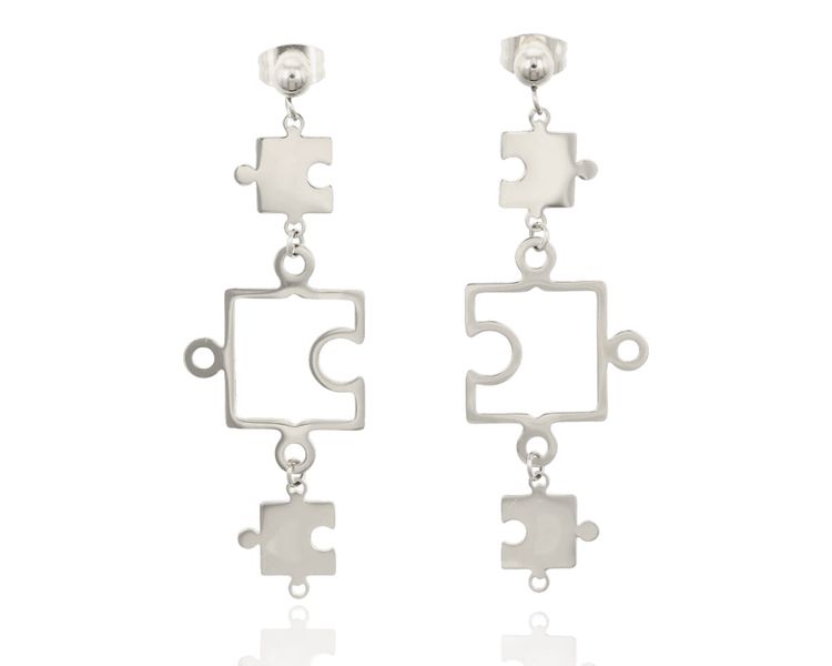 Kolczyki Puzzle stal nierdzewna zdjęcie 1