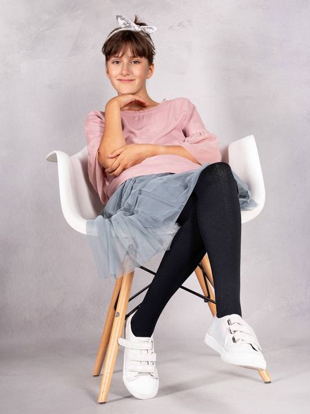 Rajstopy dziecięce mikrofibra czarne ze wzorem waflowym 80 DEN 104-110 zdjęcie 5