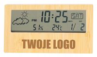 GRAWEROWANY Cyfrowy zegar stacja pogodowa TWOJE LOGO NAPIS 50 sztuk
