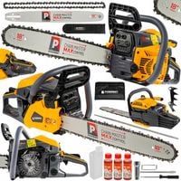 PIŁA SPALINOWA DO DREWNA PILARKA ŁAŃCUCHOWA 6KM PROWADNICA 45CM + 3x OLEJ