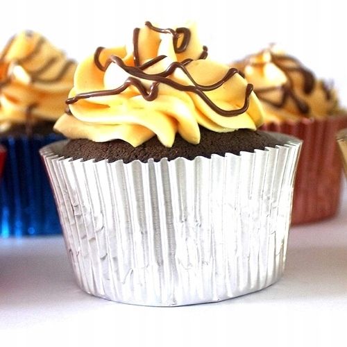 FOREMKI PAPIEROWE MUFFINKI BABECZKI SREBRNY 60x zdjęcie 3