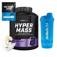 BIOTECH USA HYPER MASS 5000 4000g GAINER NA MASĘ + SHAKER + PRÓBKA ISO WHEY