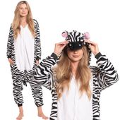Piżama Damska Kombinezon Kigurumi Onesie Strój Zebra Biało Czarna 145-155 S