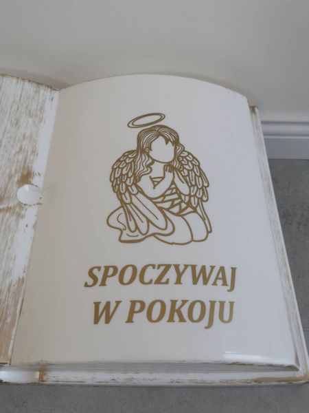 KSIĘGA na grób Podkład do stroików sztucznych Biała ze złotym z doniczką zdjęcie 6