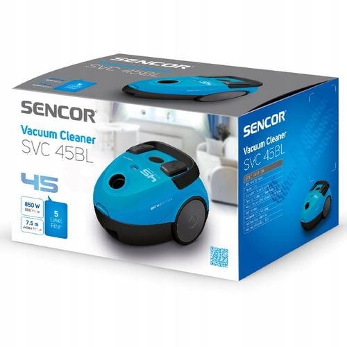 Cichy lekki odkurzacz workowy 850W 1,5L 79dB niebieski Sencor SVC na Arena.pl