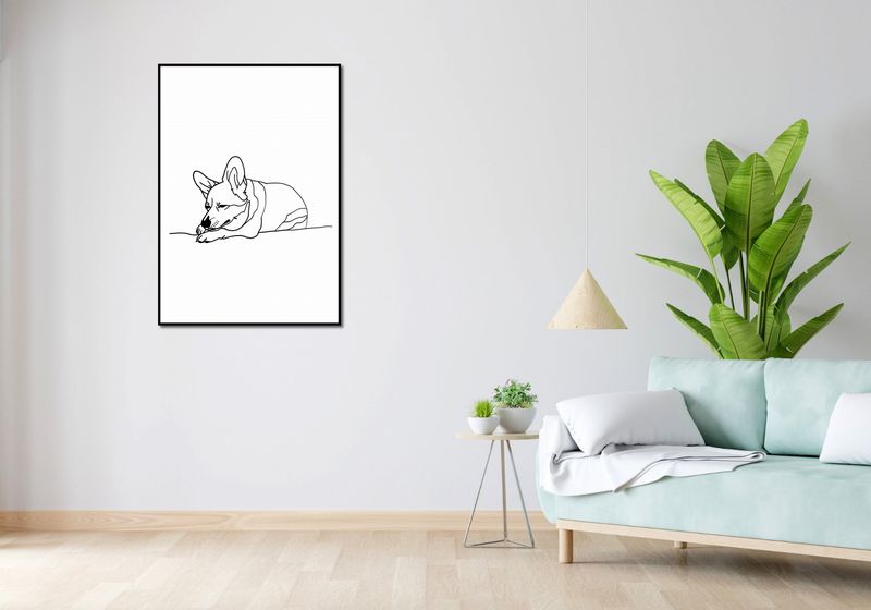 Plakat 70x100cm Śpiący Corgacz zdjęcie 4