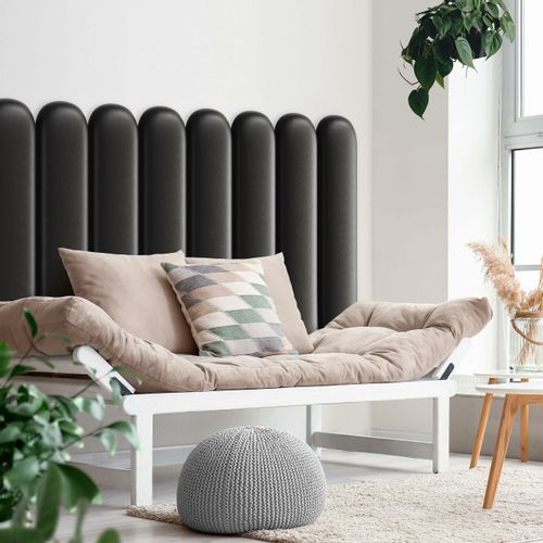 Panele Tapicerowane Na Ścianę Eko Skóra PŁOTEK Grafitowy 80cm x 30cm na Arena.pl